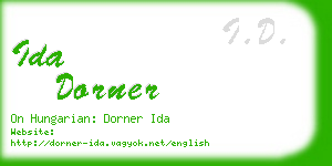 ida dorner business card